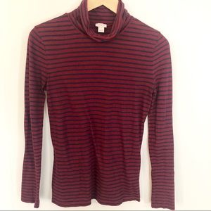 J. Crew Stripe Tissue Turtleneck Top
